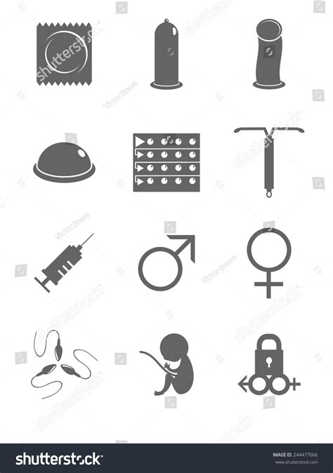 contraceptives man woman sex icons vector illustration set