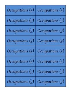 occupation cards  english tree teachers pay teachers