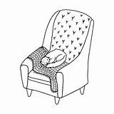 Laying Armchair Sleepy sketch template