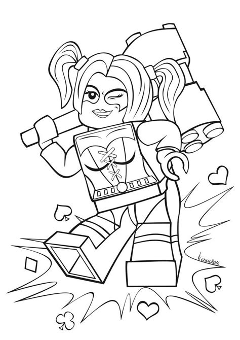 lego harley quinn coloring page  printable coloring pages  kids
