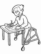 Coloring Pages Disabilities People Children Special Needs Kids Para Colorear Disability Sheets Cerebral Niños Discapacidad La Un Color Boy Skills sketch template
