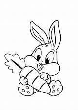 Bunny Coloring Baby Pages Easter Bugs Bunnies Carrot Kids Animal Color Easy Cartoon Drawing Printable Print Rabbit Cute Realistic Animals sketch template
