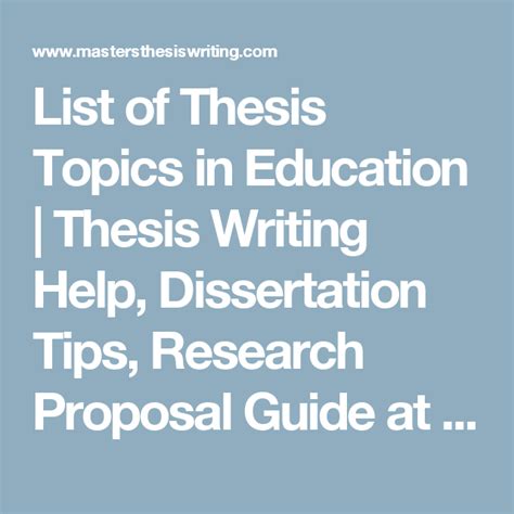 list  thesis topics  education thesis writing  dissertation