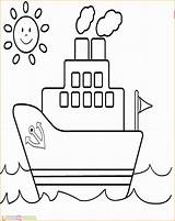 Kapal Mewarnai Kendaraan Pesiar Sketsa Paud Kartun Marimewarnai Rebanas Lukisan Transportasi sketch template