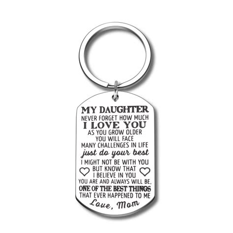 Daughter Girls Keychain Ts From Mom Mother To Step Daughter