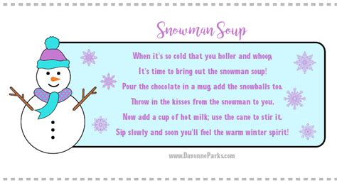 printable snowman soup poem printable printable templates  nora