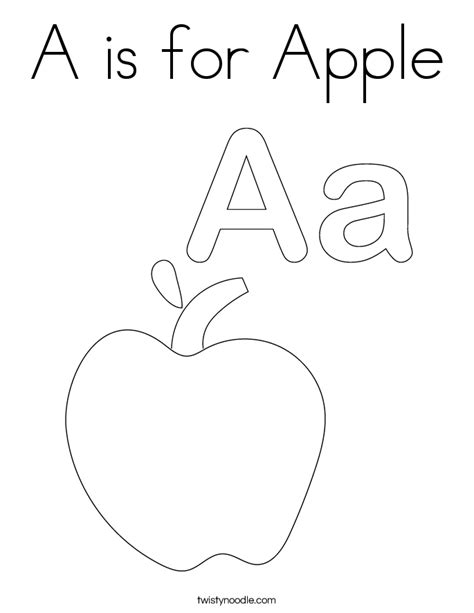 apple coloring page twisty noodle