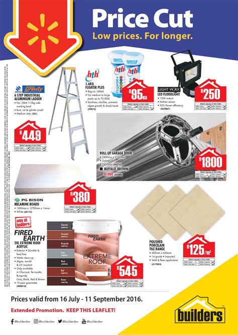 builders warehouse  july  september   prices