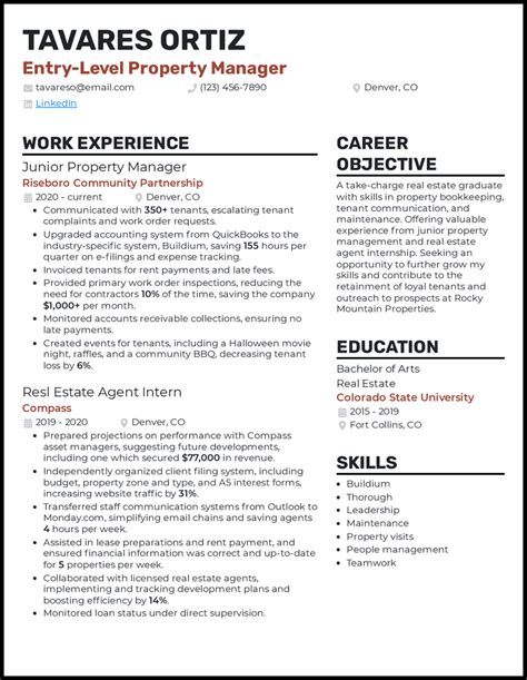 property manager resume examples    job