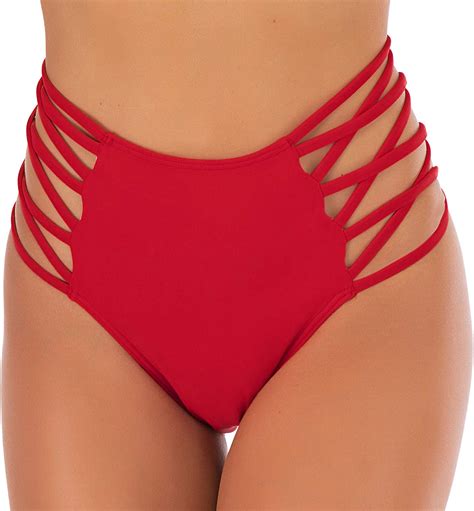 Women High Waisted Bikini Bottoms Cheeky High Leg Swimsuit