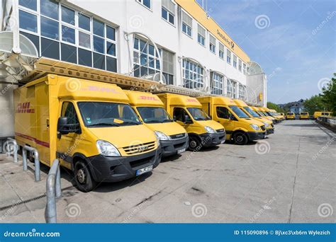 dhl delivery vans  depot  siegen germany editorial photo image  courier depot