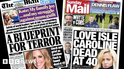 scotland s papers caroline flack death and cop26 security breach bbc