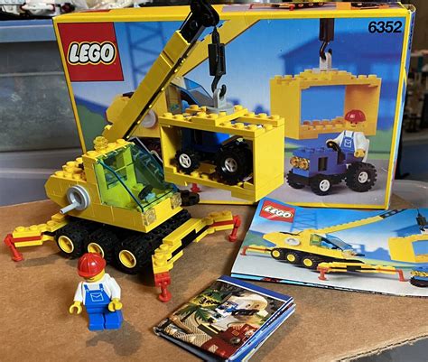 lego town  cargomaster crane  complete  box manual  ebay