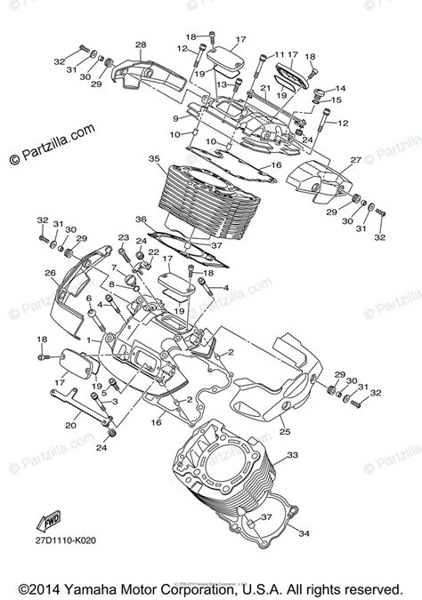 yamaha motorcycle  oem parts diagram  cylinder partzillacom