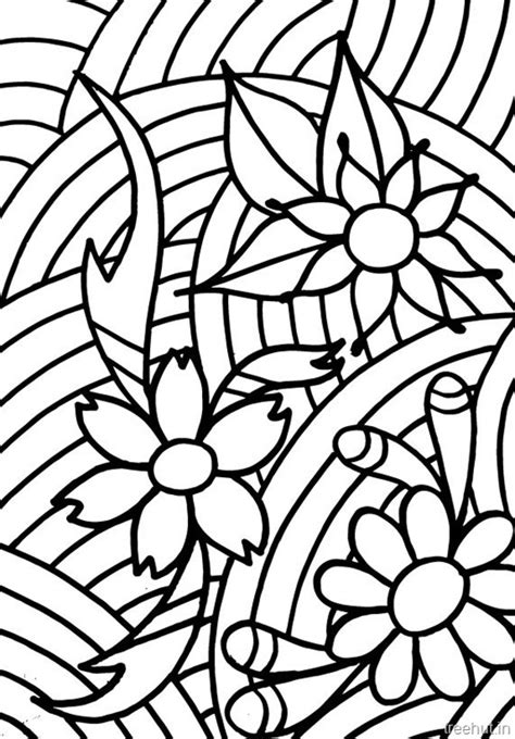 abstract flowers coloring pages  teenagers