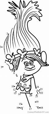 Trolls Princess Poppy Coloring Printable Pages Dot Choose Board Sheets sketch template