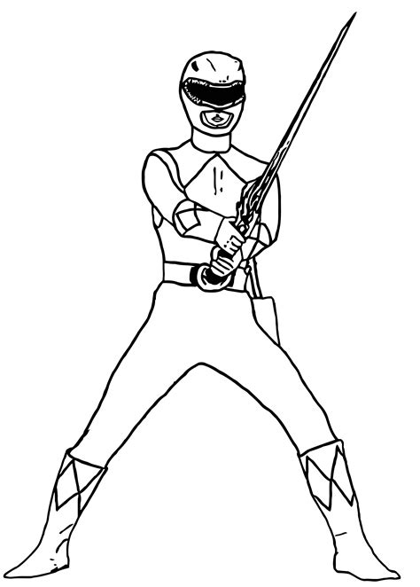 mighty morphin power ranger coloring page wecoloringpagecom