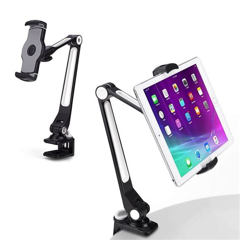 abovetek ipad stand holder aluminum long arm tablet mount  swivel tablet phone holder