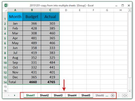 copy data frominto multiple worksheets  excel