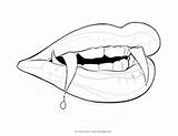 Vampire Coloring Pages Halloween Lips Drawing Fangs Printable Vampires Diaries Teeth Drawings Kids Templates Sheets Sketch Print Outline Colouring Color sketch template