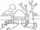 Coloring Hut Pages Drawing Kids Kid Mud Nature Africa Getdrawings sketch template