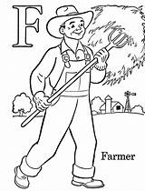 Farmer Coloring Pages Color Kids Print sketch template