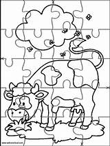 Printable Animals Kids Jigsaw Activities Cut Puzzles Pages Puzzle Coloring Websincloud sketch template