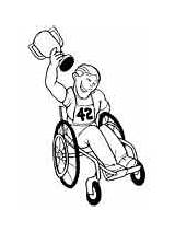 Coloring Wheelchair Pages Special Disabilities People Athlete Trophy Needs sketch template