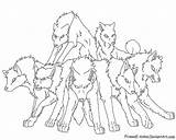 Wolf Coloring Anime Pack Wolves Lineart Pages Firewolf Deviantart Kids Group Animal Favourites Add sketch template