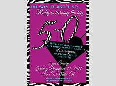 Zebra Print & Martini Ladies Invitations 50th by TheFunkyOlive