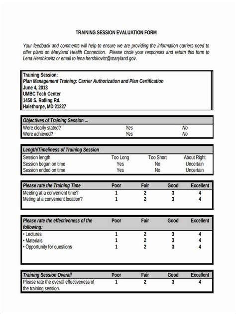 Free 15 Training Feedback Forms In Pdf