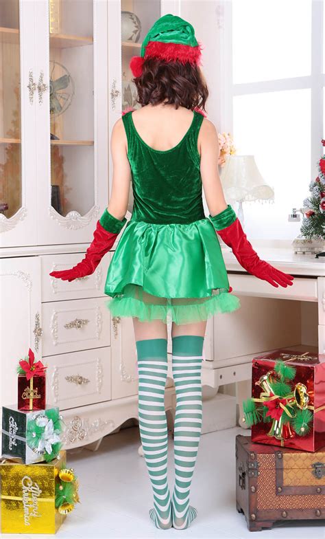 sexy elf santa little helper christmas costume xt9843