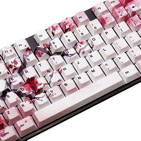 key pbt  sided cherry blossom filco keycap set  mechanical