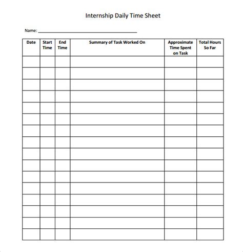 sample daily timesheet templates sample templates