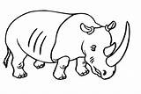 Coloring Rhino Pages Rhinoceros Color Kids Printable sketch template