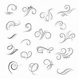 Flourishes Swirls Calligraphic sketch template