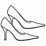 Zapatos Zapatillas Tacon Tacón Dibujar sketch template