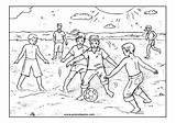 Futebol Soccer Beach Colouring sketch template