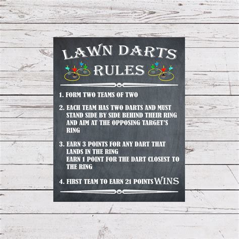 lawn darts rules lawn darts sign poster outdoor party games etsy
