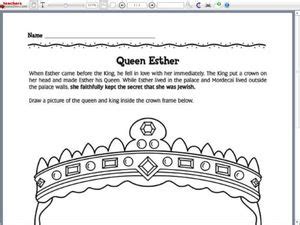 queen esther worksheet  st  grade lesson planet