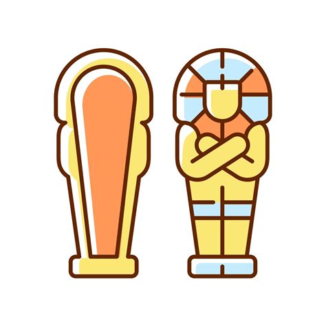 egyptian sarcophagus rgb color icon  vector art  vecteezy