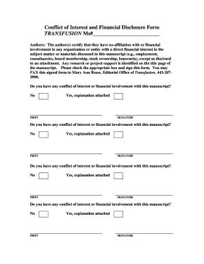conflict  interest form template complete  ease airslate signnow