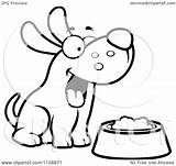 Dog Bowl Happy Cartoon Clipart Food Outlined Coloring Vector Cory Thoman 2021 sketch template
