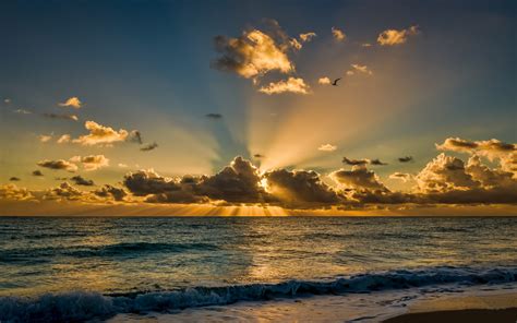 Miami Beach Florida Beautiful Sunrise Morning Sea Ocean