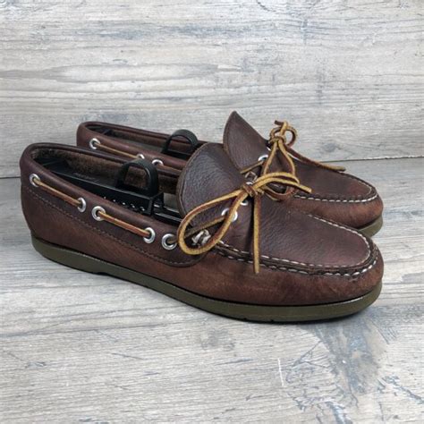 Womens Ll Bean Handsewn Camp Mocs Moccasins Slip On 137104 Brown 9m Out