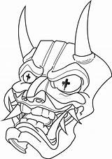 Mask Hannya Oni Drawing Template Coloring Sketch Pages Getdrawings sketch template