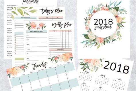 Get Your Free 2018 Printable Planner With Daily Weekly