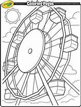 Riesenrad Ferris Ausmalbilder Jahrmarkt Crayola Feria Freizeitpark Carnival Buch Malvorlage Leinwand Malbuch Malbögen Getdrawings Amusement Vorlagen sketch template