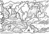 Wasserfall Cascada Colorat Wodospad Planse Cascata Rainforest Cascate Kleurplaten Colorear Vesiputous Ausmalbild Waterval Peisaje Padure Kolorowanki sketch template