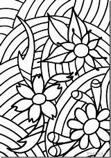 Coloring Abstract Pages Flowers Teenagers Views sketch template